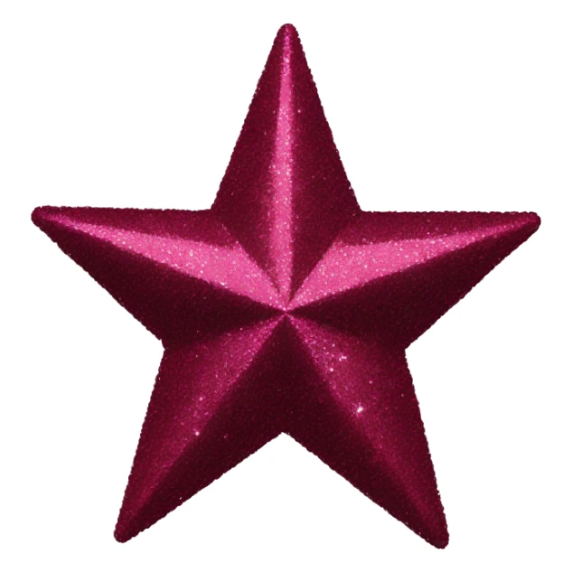 Burgundy Star with Glitter sticker