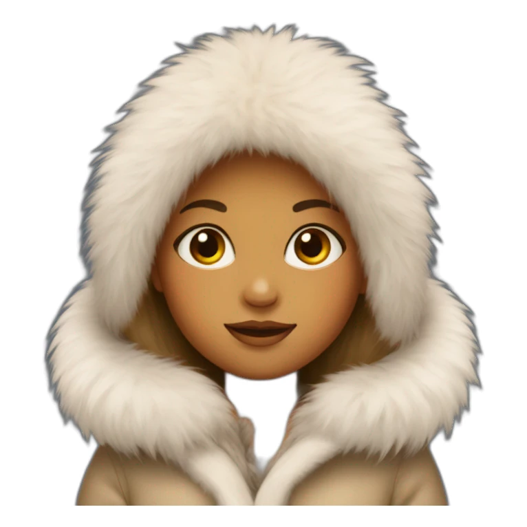 girl in fur sticker