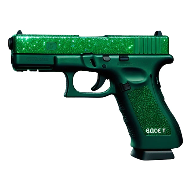 sparkly dark green glock sticker
