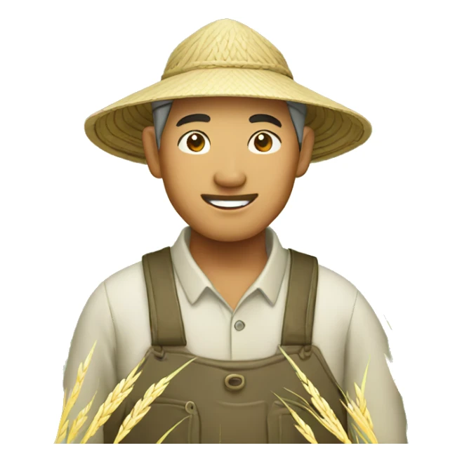 Asian rice farmer sticker