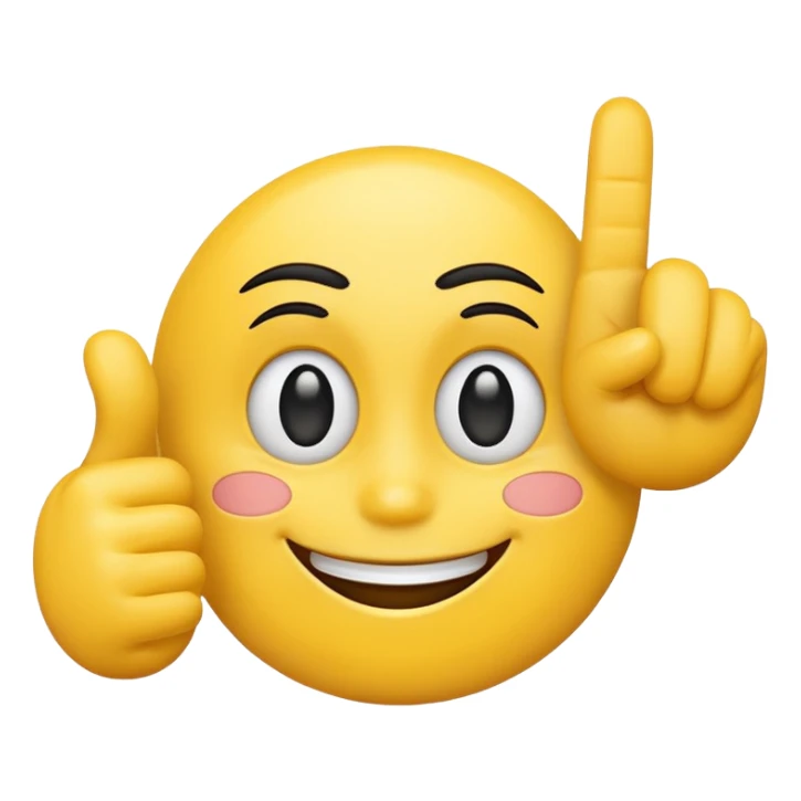 Smile face with top finger sticker
