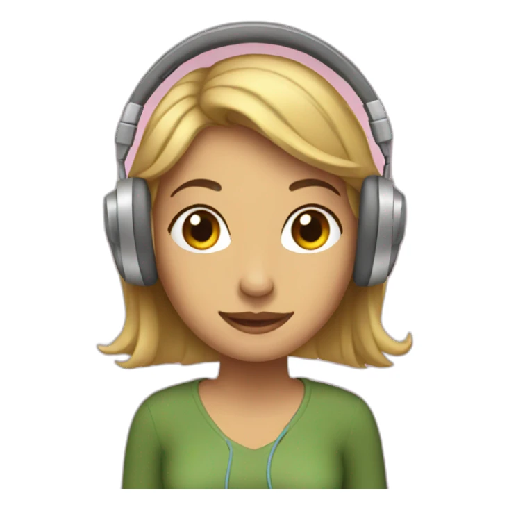 Lady + headphones  sticker