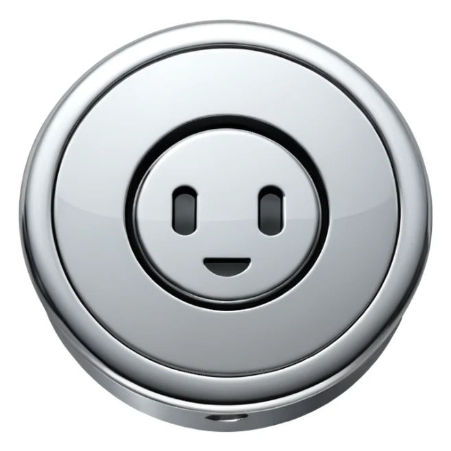 Metal Bath plug, plain, no smiley faces, no emojies sticker