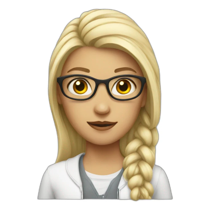 White Geek girl sticker