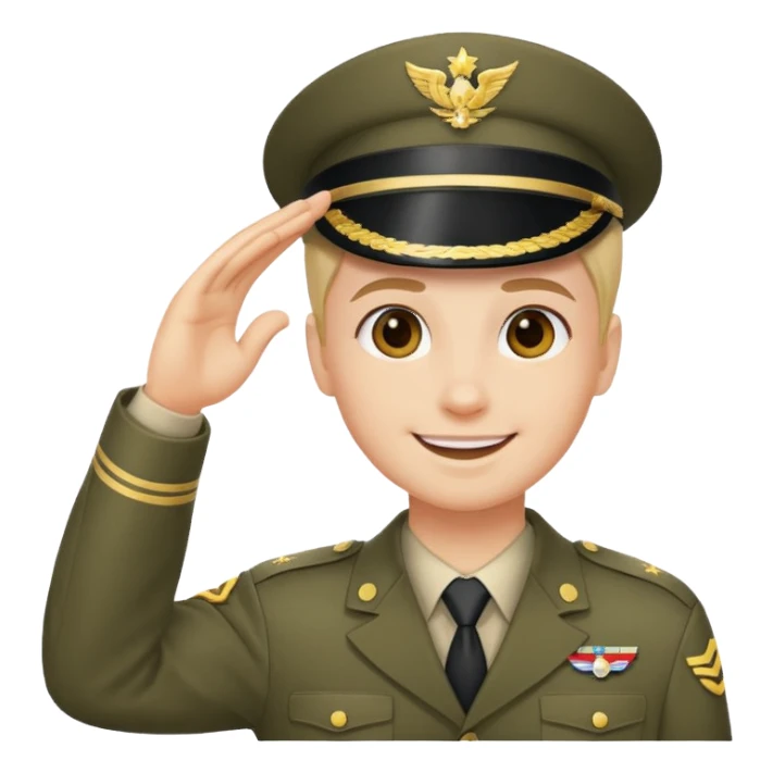 Smiling saluting sticker