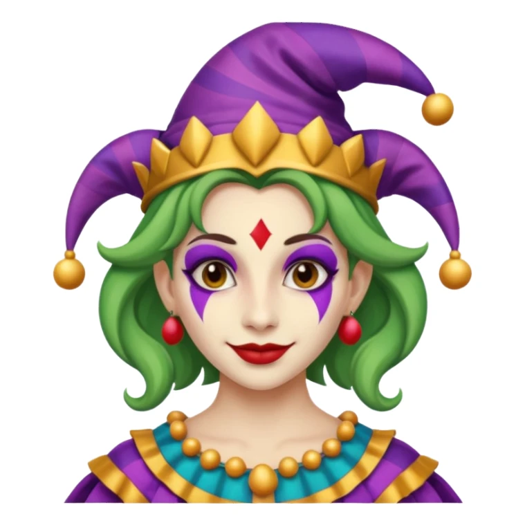 Jester female, black and white sticker