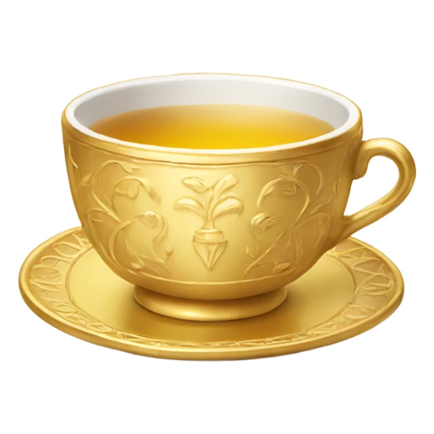 golden tea cup sticker