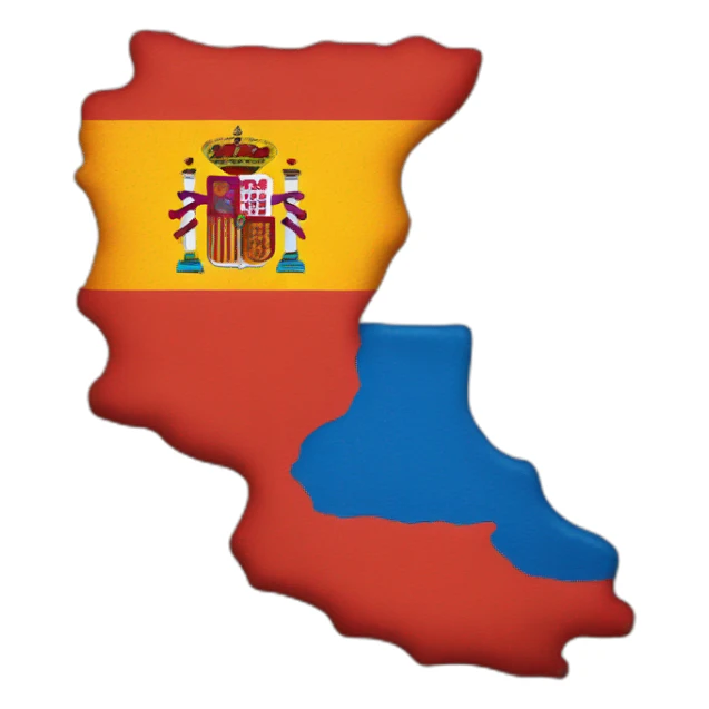 Spanish flag and netherlands map together sticker