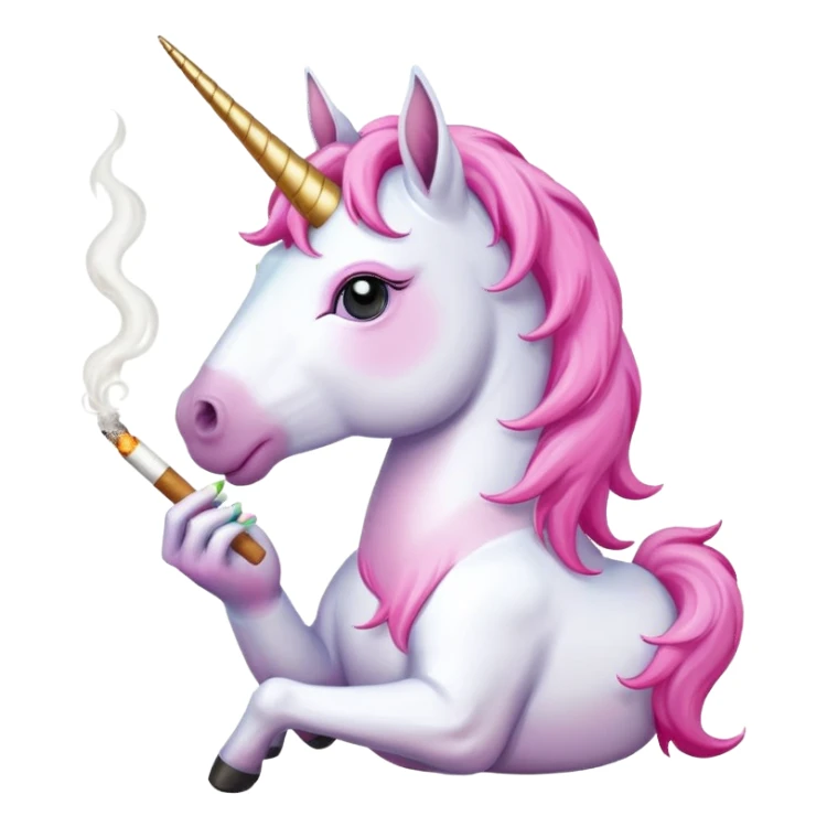 unicorn smoking a joint sticker