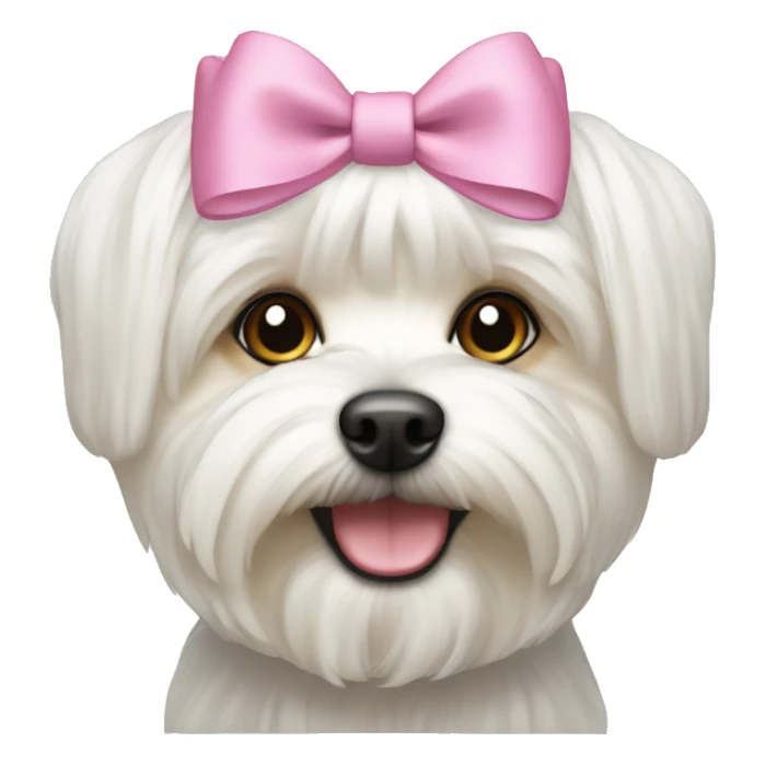 White morkie with bow on head sticker