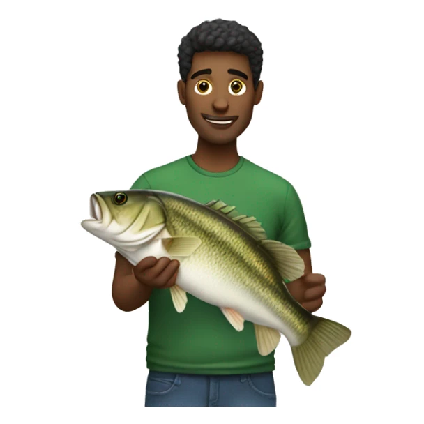 Guy holding 10 pound bass sticker