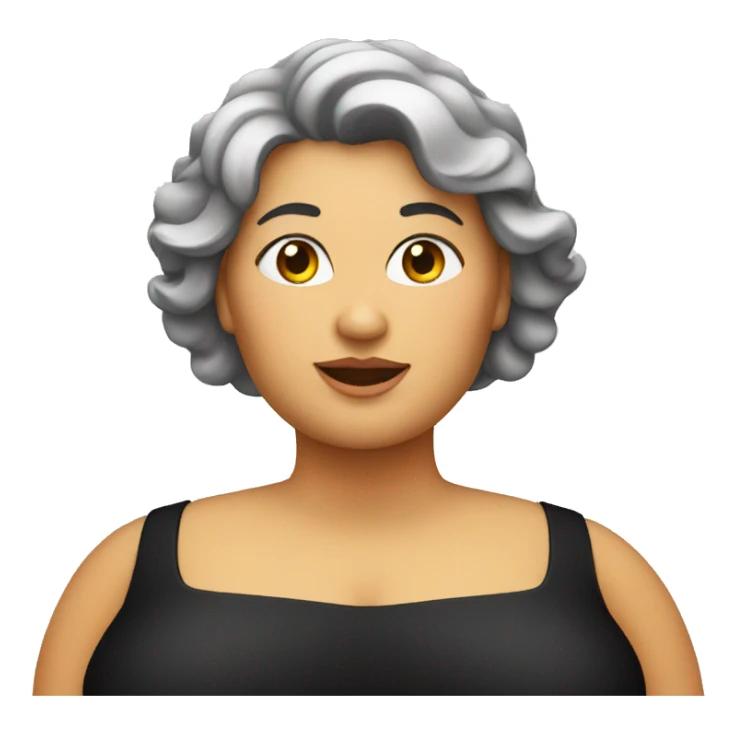 Fat lady with black dress sticker