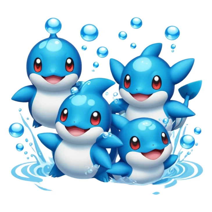 pokémon tipo agua festejando sticker