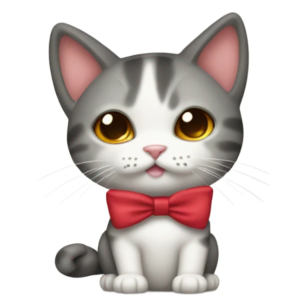 A cat with a bow on top sticker