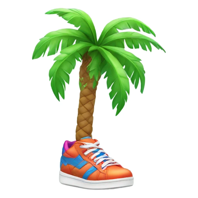 Palm tree wearing sneakers  sticker