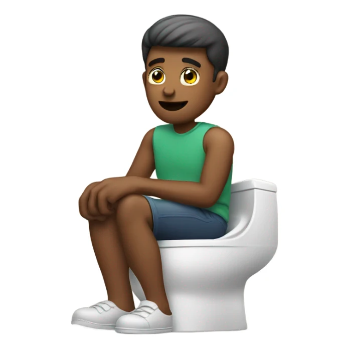 Guy sitting on a toilet sticker
