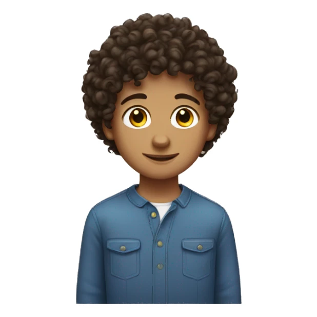 Brunette curly haired boy  sticker