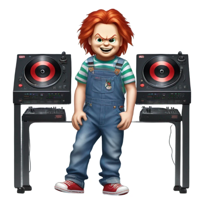 Chucky asa dj sticker