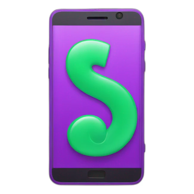 green and purple smartphone sticker