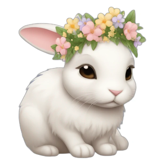 sleepy bunny with flower crown sticker