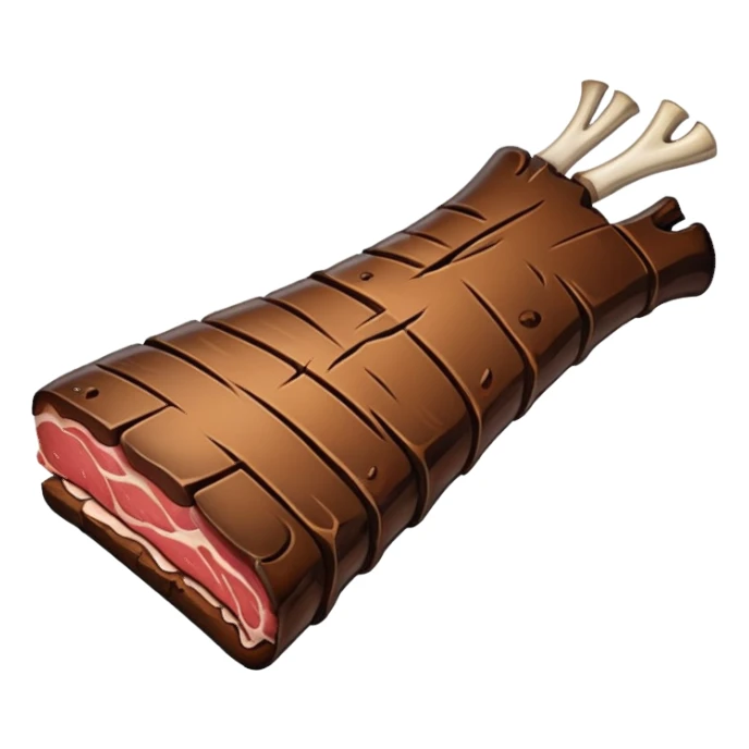 a single smoked beef rib thinner with the bone sticker