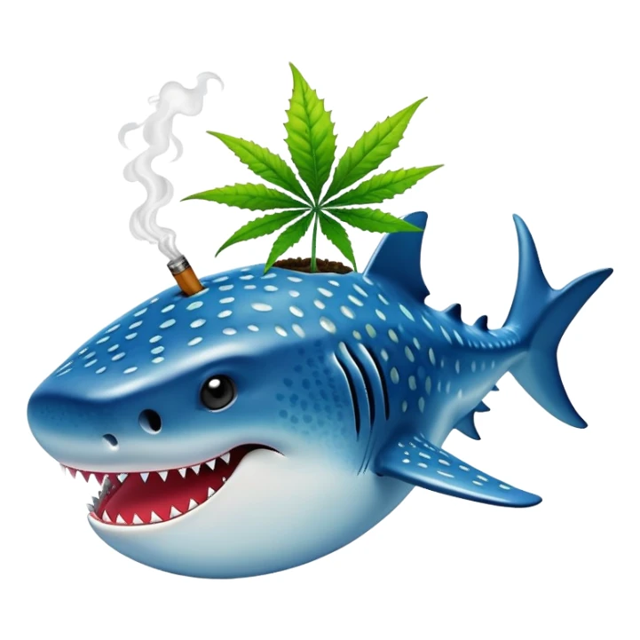 Whale shark smoking weed sticker