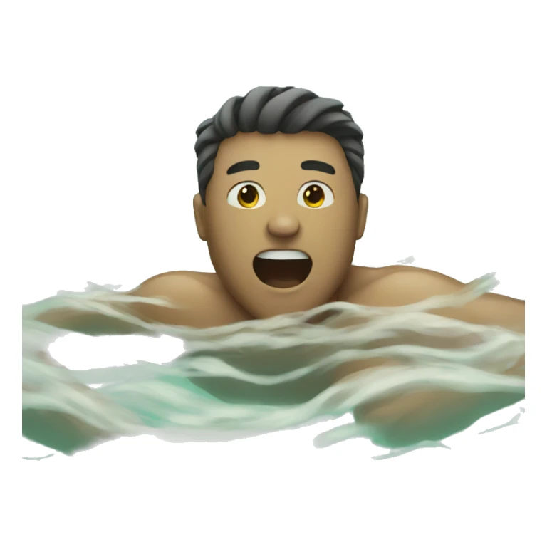 man is swimming  sticker