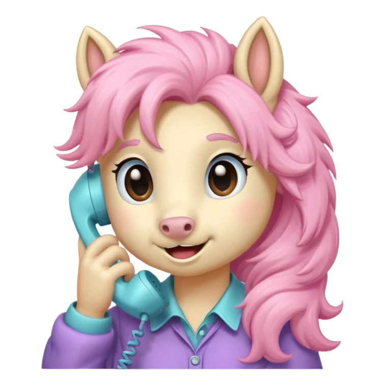 Pony talking on the phone sticker