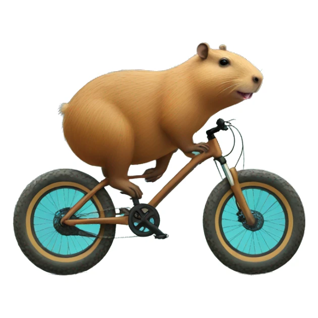 capybara on blue mountain bike sticker