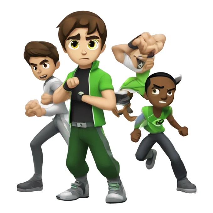 Ben 10 fight with chhota bheem sticker
