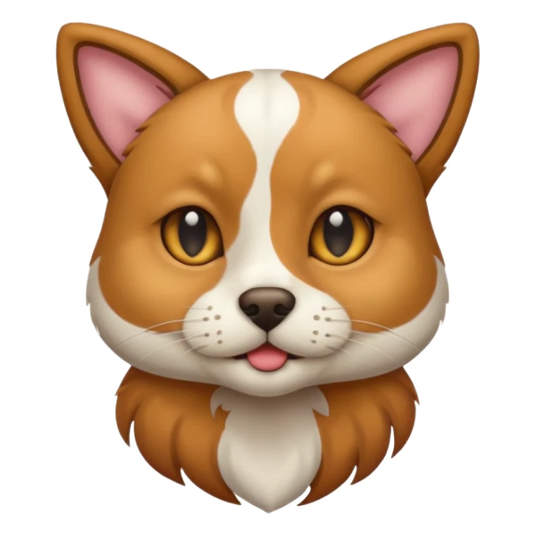 Un perro con cara de gato sticker