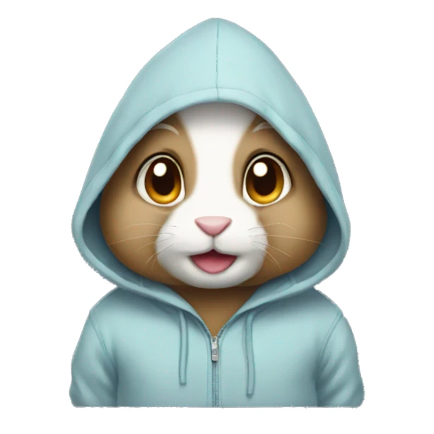 Rabbit wearing hoodie sticker
