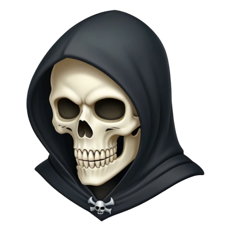 Hooded skull grim reaper sticker
