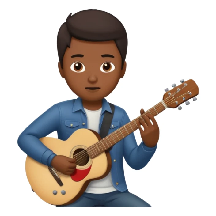 Asian guy playing guitar sticker