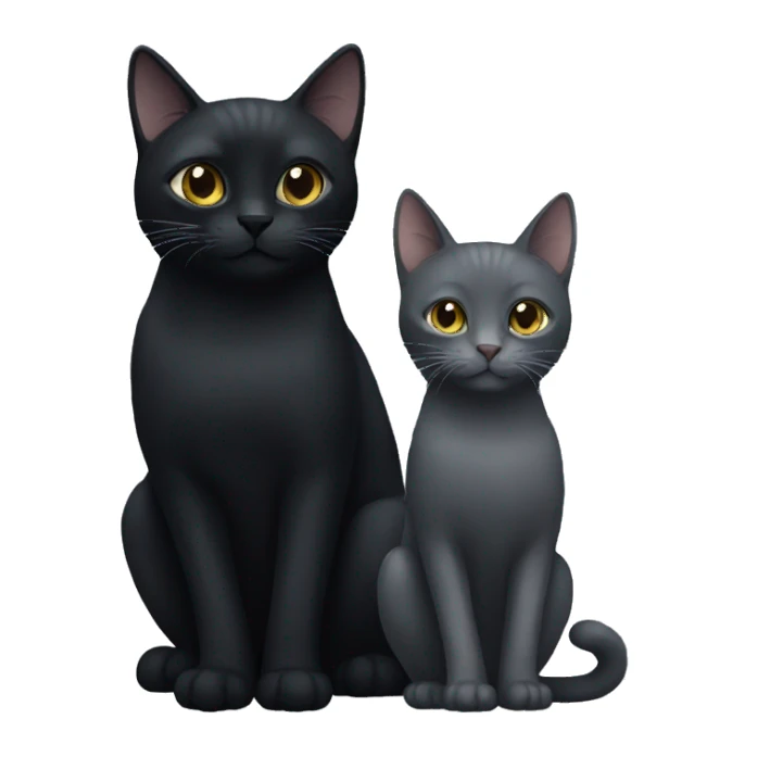 black cat with grey cat sticker