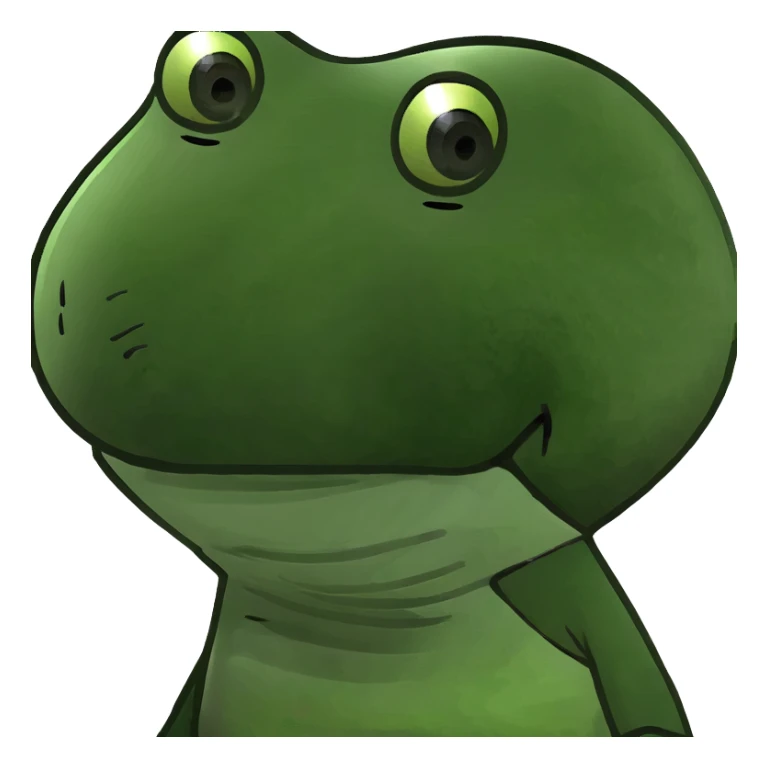 bobblehead character with a big head and small body, cheerful expression sticker