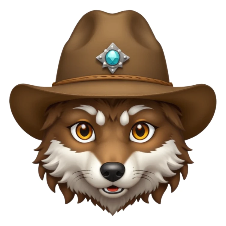 wolf with cowboy hat sticker