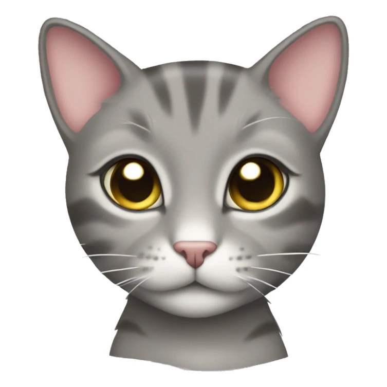 Tabby gray cat princess sticker