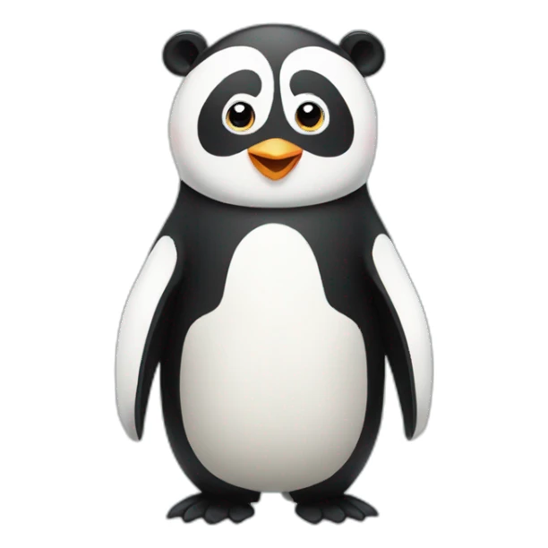 penguin and panda merged sticker