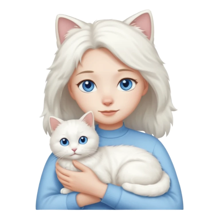 person with cat  sticker