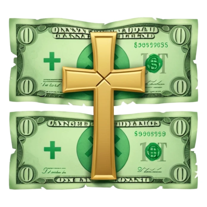 a money billet with a cross through sticker
