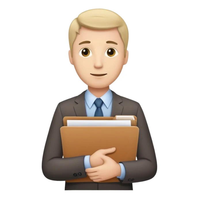 business man with file folder and documents sticker