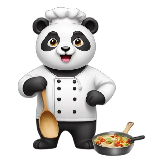 Panda chef with pan sticker