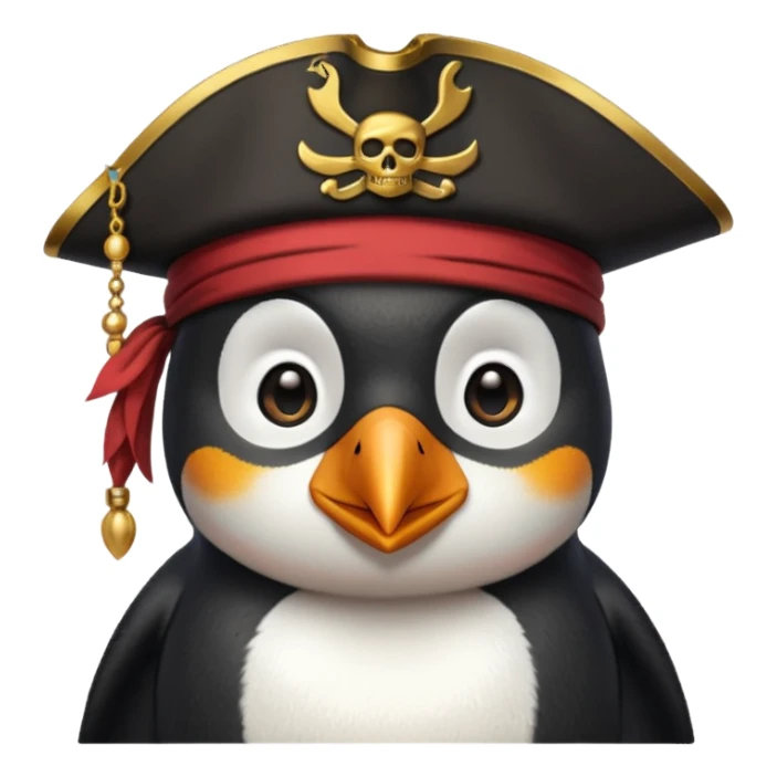 Penguin pirate sticker