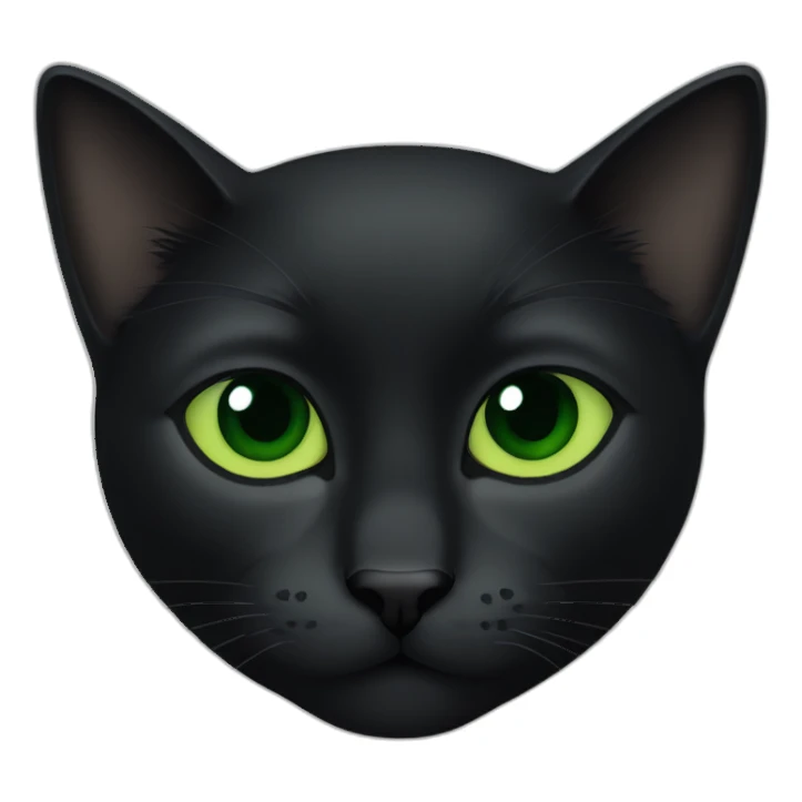 Black cat green eyes sticker
