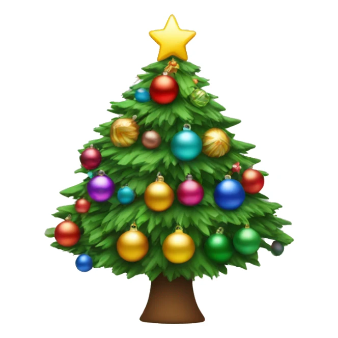 Christmas tree with colourful baubles  sticker