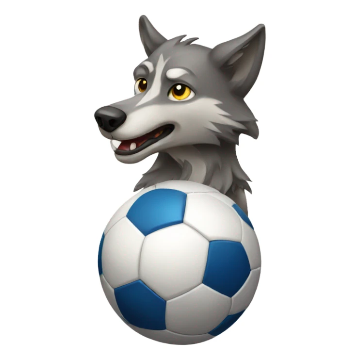 Wolf playing soccer sticker