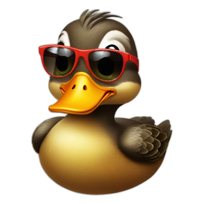 Duck with sun glasses sticker