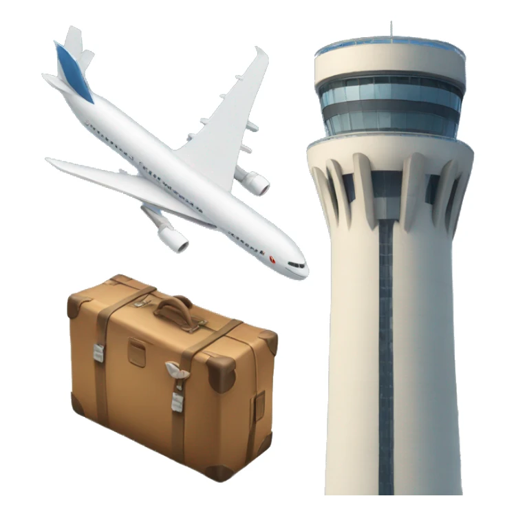 a plane beside a tower sticker