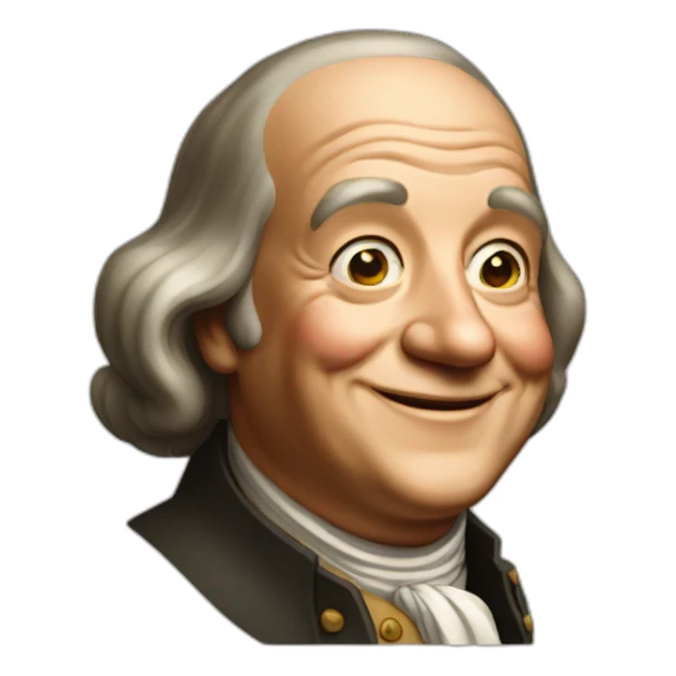 Benjamin Franklin smile sticker